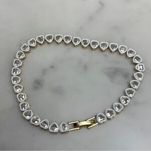 BaubleBar Gold and White Heart Bracelet